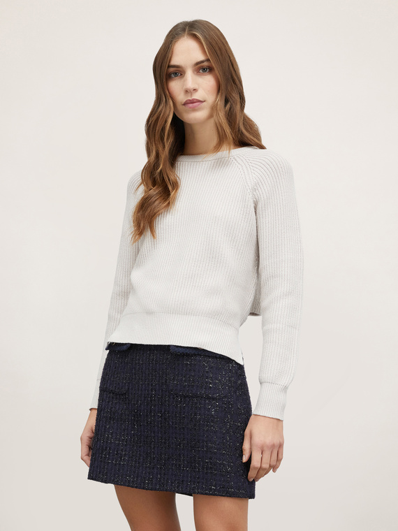 Ribbed asymmetrical sweater