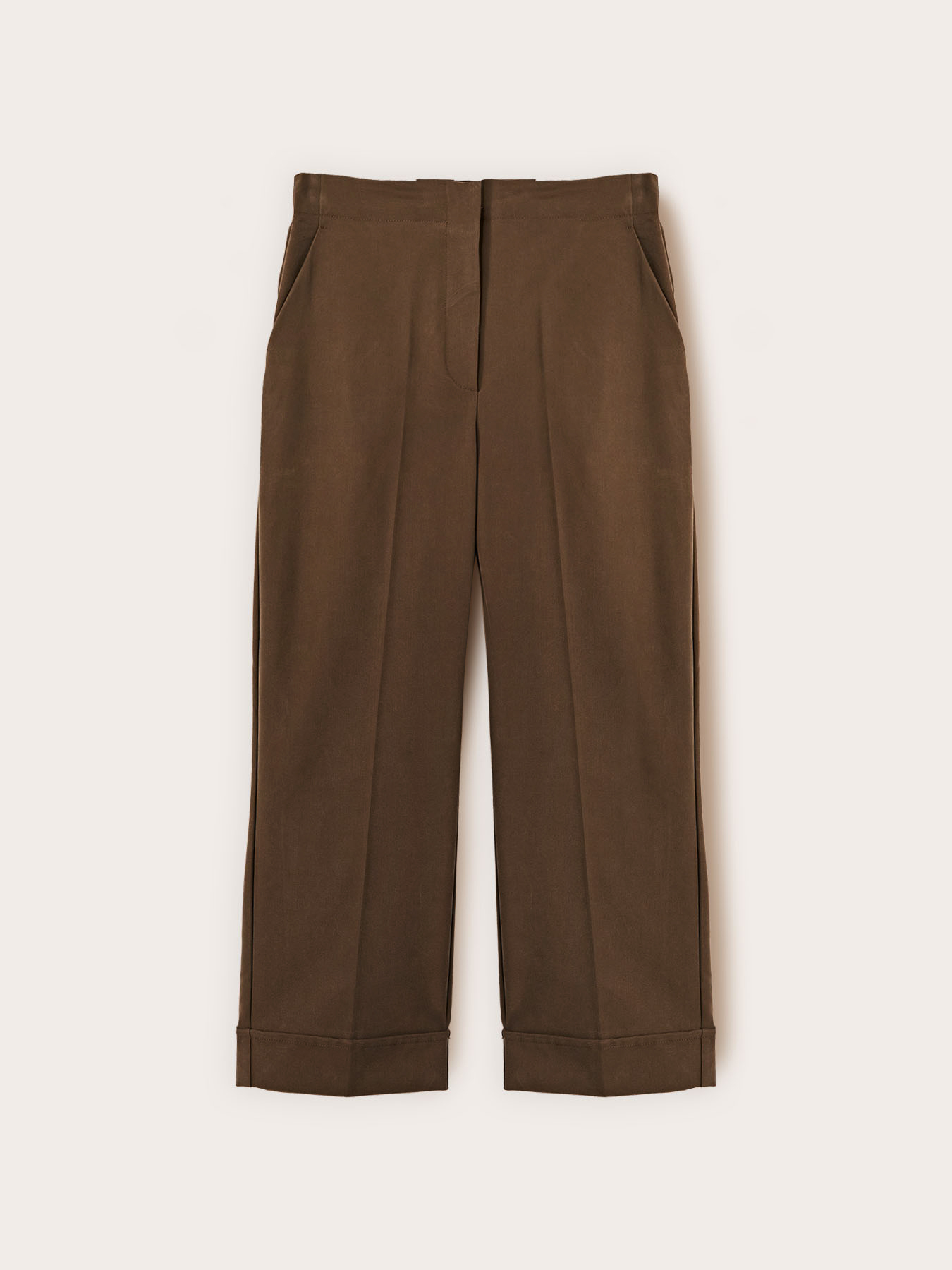 Cropped gabardine trousers image number 4