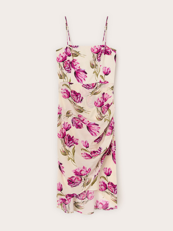 Floral draped sheath dress