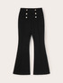 Pantaloni flare in punto milano motivo bottoni image number 5