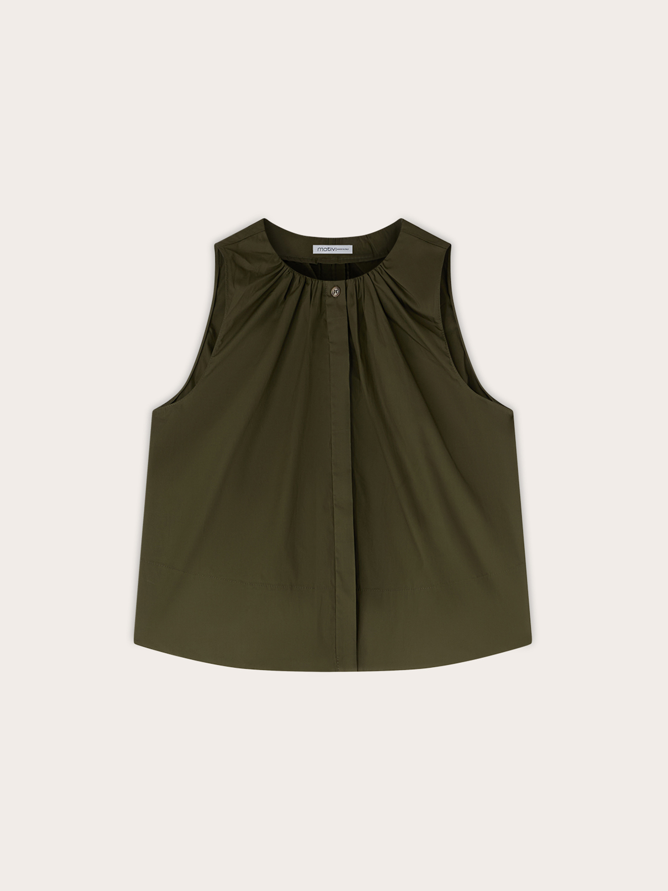 Blusa in popeline con drappeggio image number 4