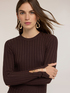 Ribbed knit minidress with pleated skirt image number 3