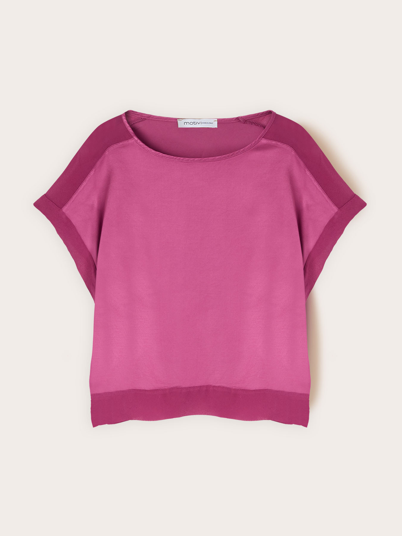 Satin blouse with boat neckline image number 4