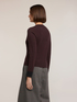 Wool-silk blend crewneck sweater with contrast cuffs image number 1