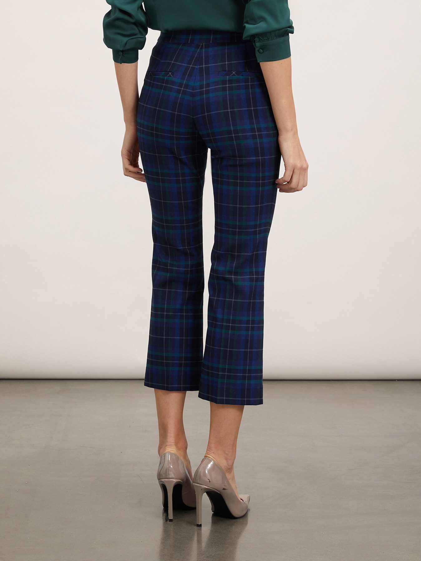 Kick-Flare-Hose mit Karomuster image number 1