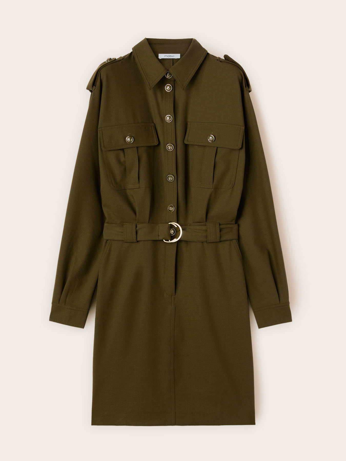 Militärisches Hemdkleid mit Gürtel image number 4