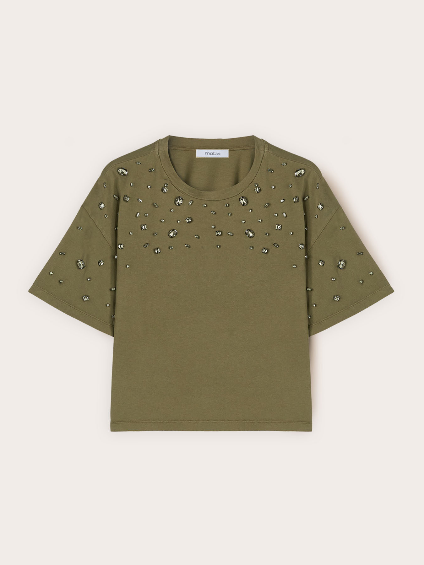 T-shirt avec applications bijou en pierres image number 4