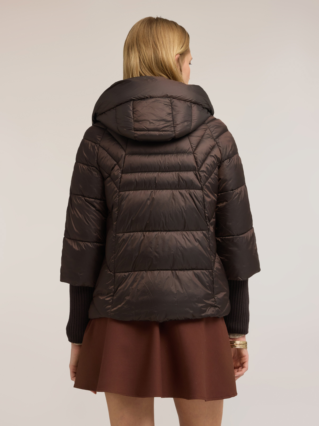 Heavy oversized down jacket with hood image number 1