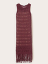 Macram&eacute; knit sheath dress with fringe image number 4