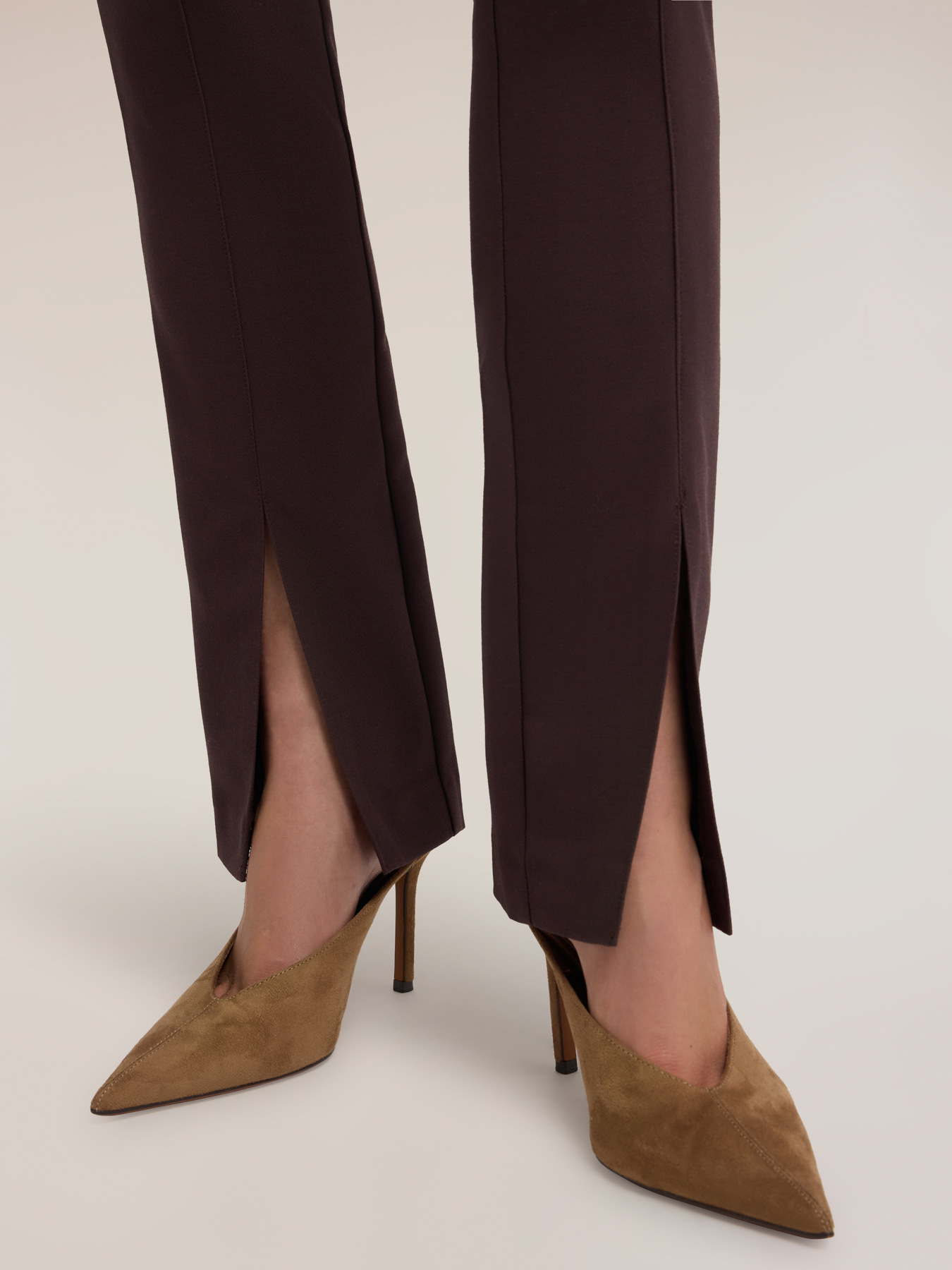 Slim cady trousers with slit image number 3