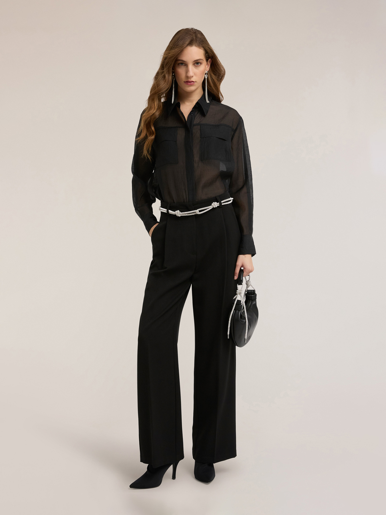 Organza shirt with pockets image number 4