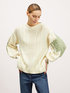 Cabling pattern sweater with nylon insert image number 0