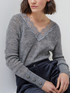 V-neck sweater with lace image number 2
