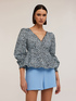 Peplum-Top, lange &Auml;rmel, Animalier-Muster image number 2