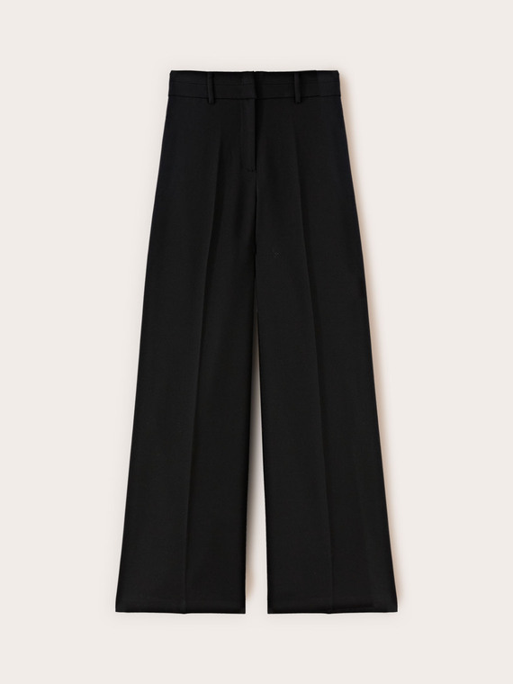 Pantalon palazzo en tissu armure