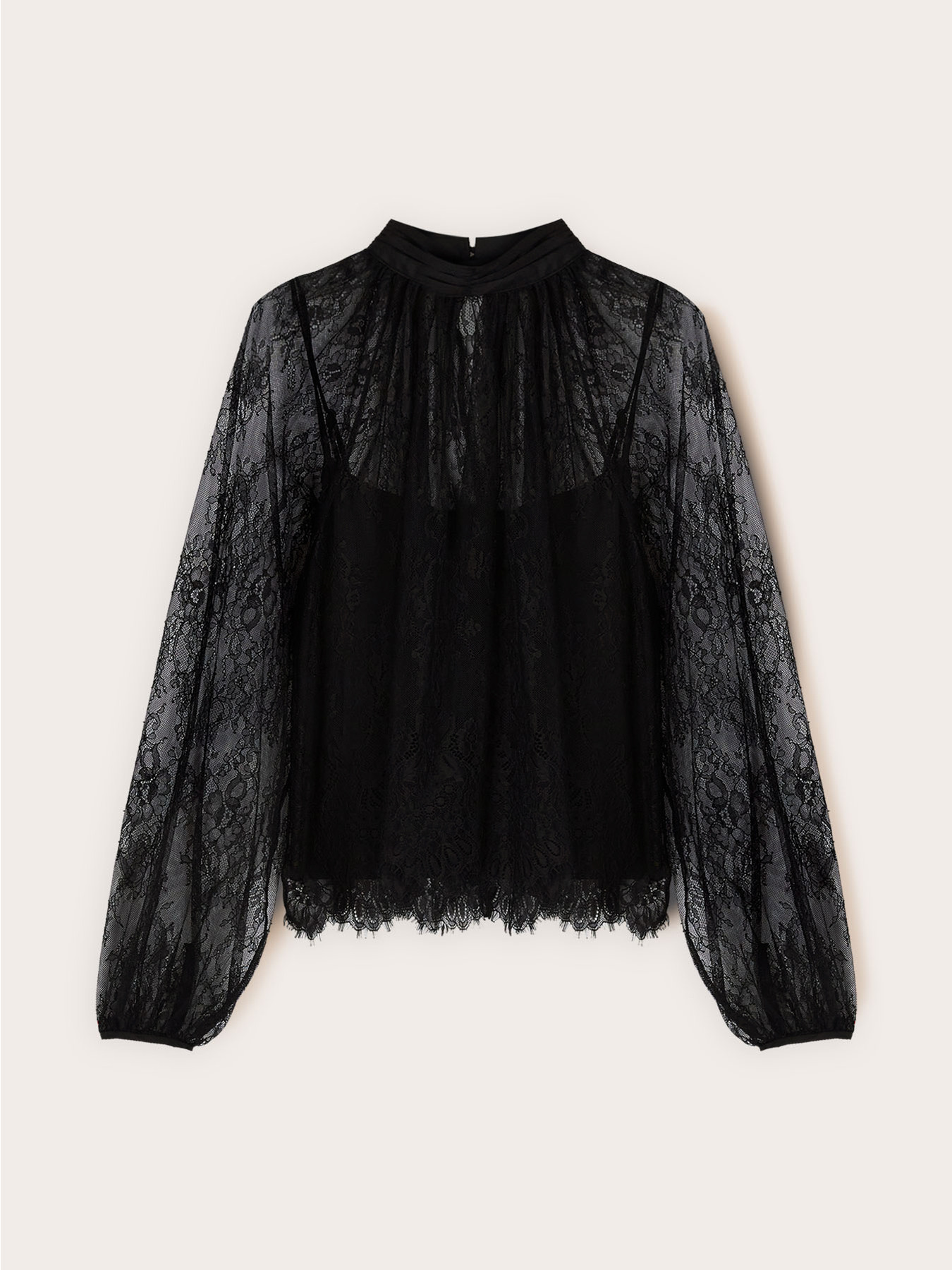 High-neck lace blouse image number 4