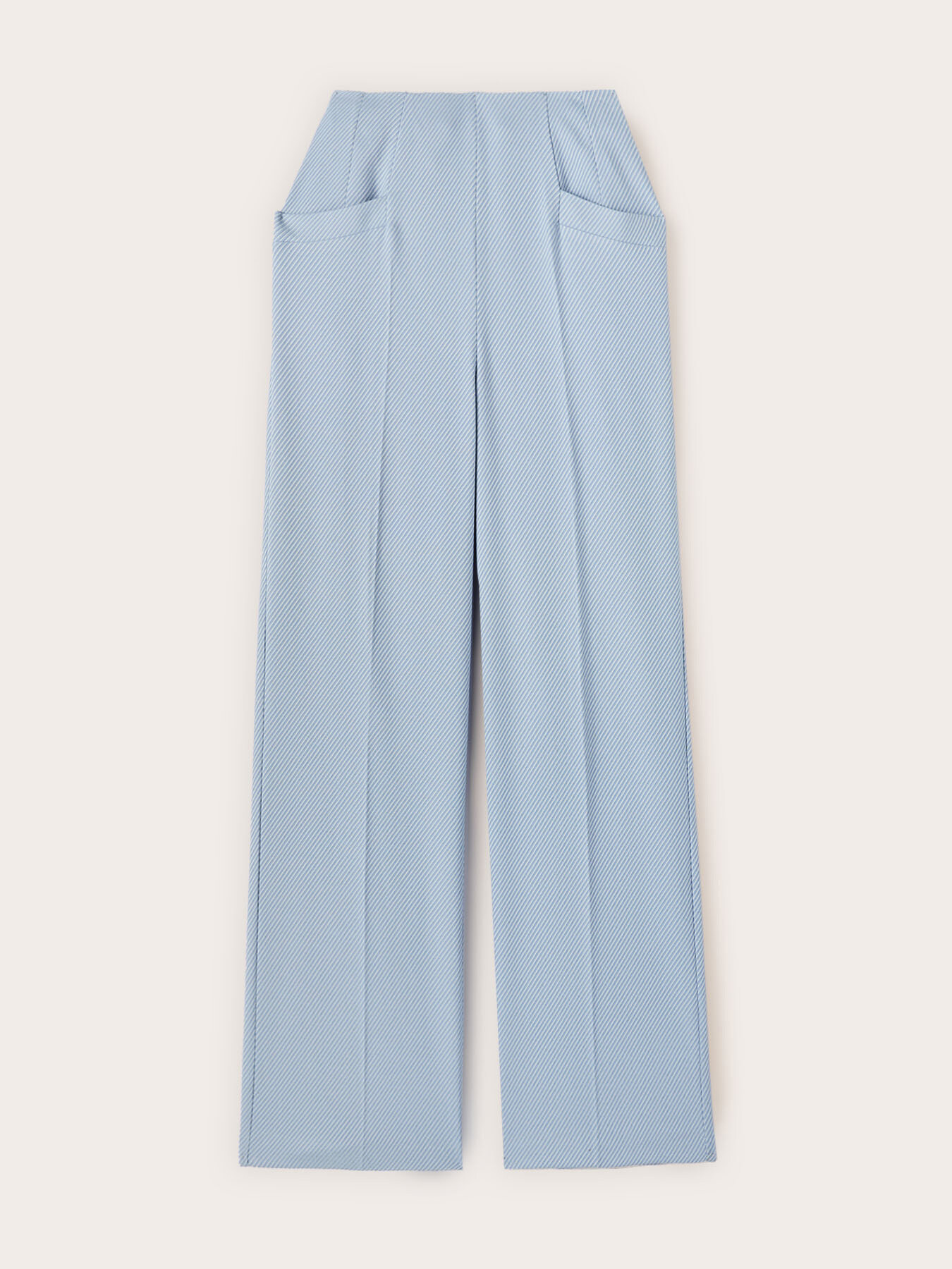 Wide-leg trousers in yarn-dyed striped fabric image number 4