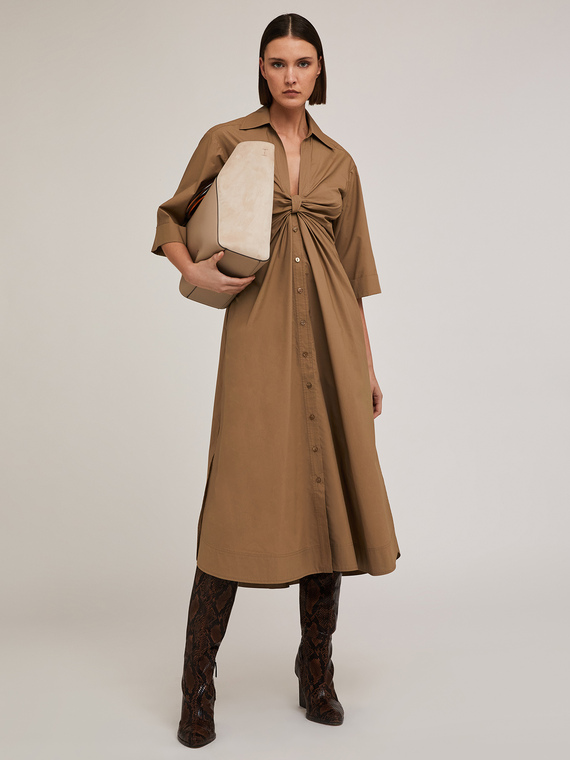 Hemdblusenkleid mit Knoten