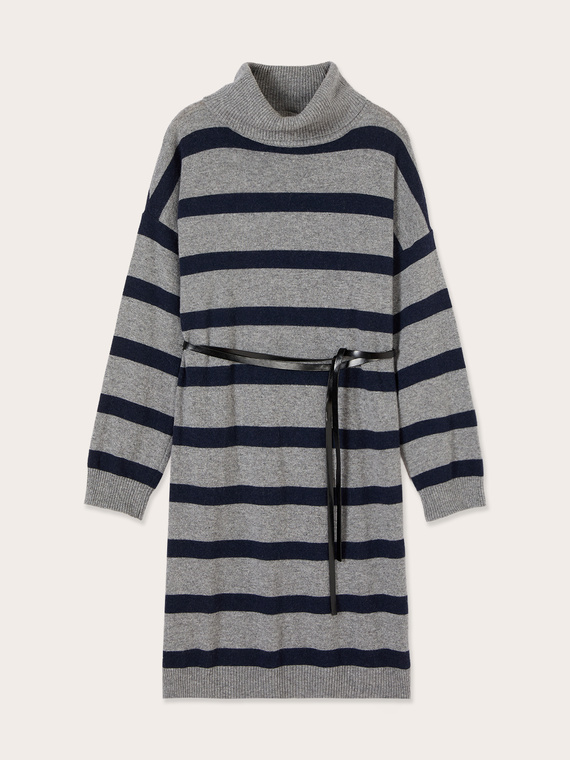 Oversize Strickkleid mit Streifenmuster