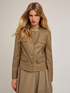 Collar-less jacket in coated fabric image number 0