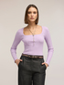 Ribbed knit top with square neckline image number 2