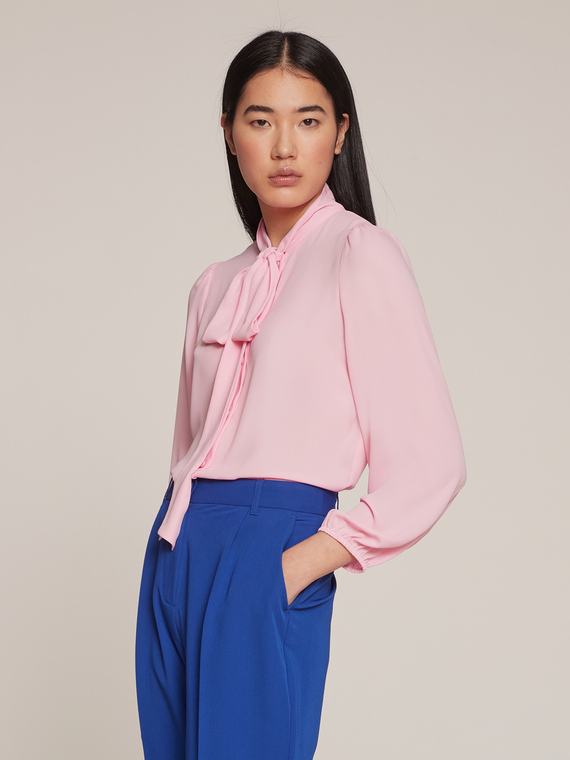Motivi Camicia con fiocco tinta unita Donna Rosa