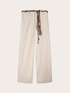 Wide-leg cotton trousers with belt image number 4