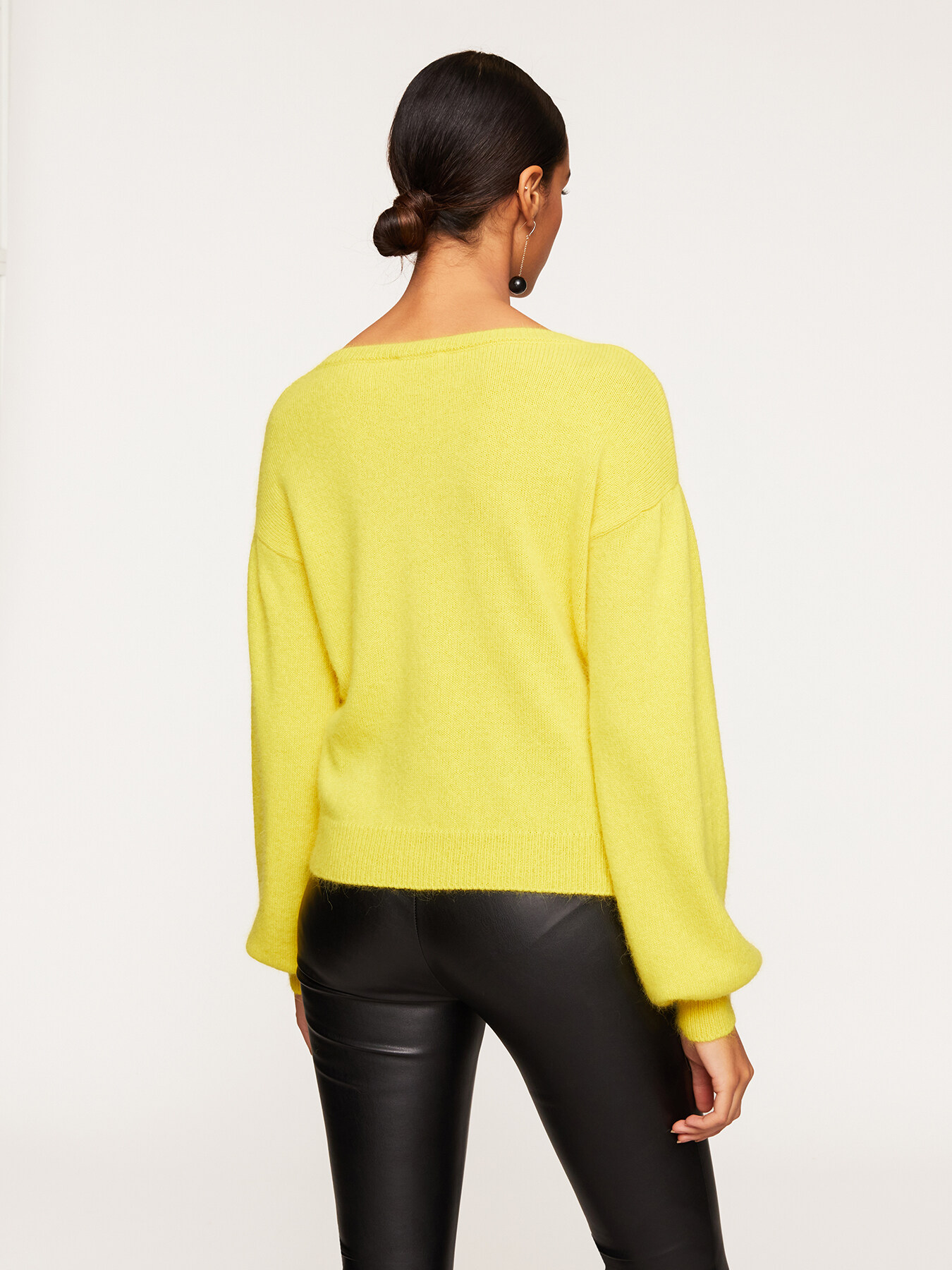 Pull En Angora 80% Jaune Col Roulé - Taille XL, Fabrication Française 2023, Neuf Sans étiquette