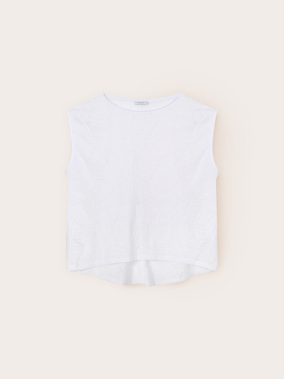 T-shirt with devor&eacute; finish