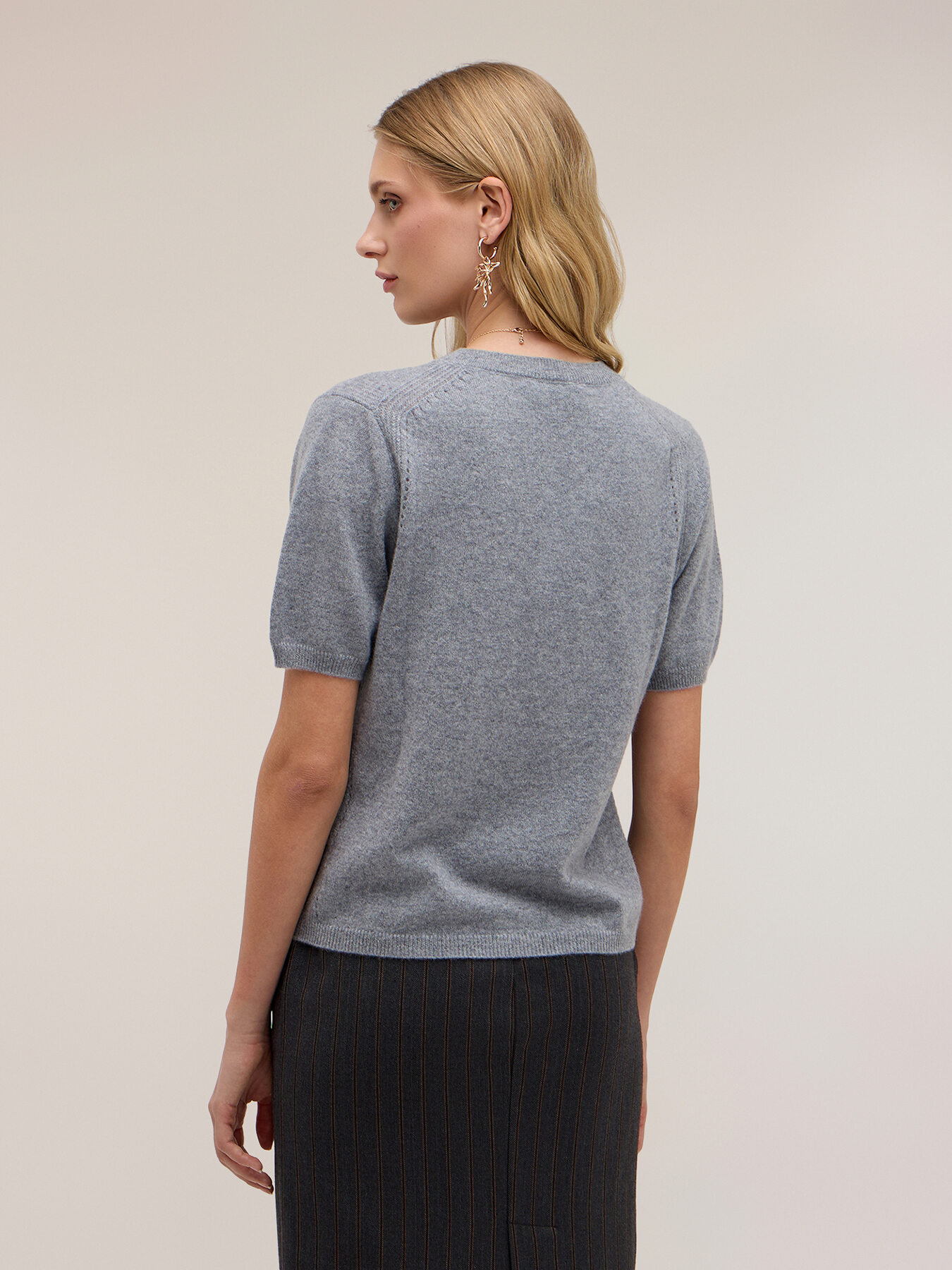 Cashmere sweater with openwork detail image number 1