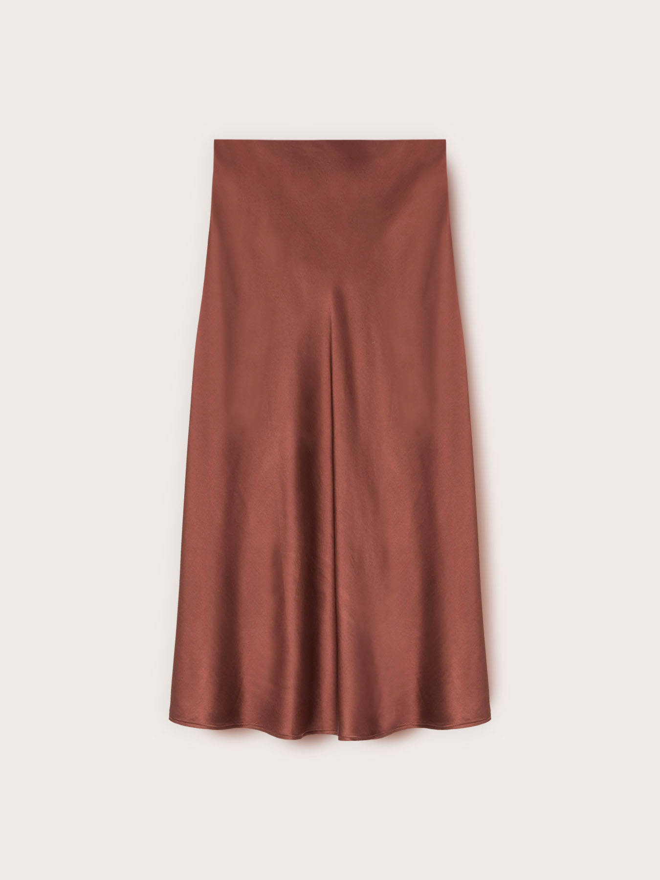 Jupe midi ligne A en satin image number 3