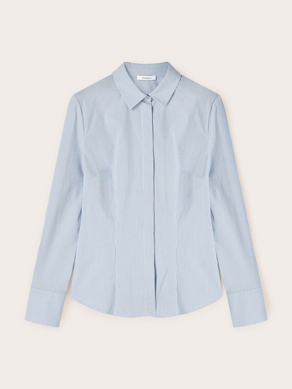 Striped poplin shirt