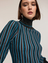 Striped turtleneck in lam&eacute; yarn image number 3