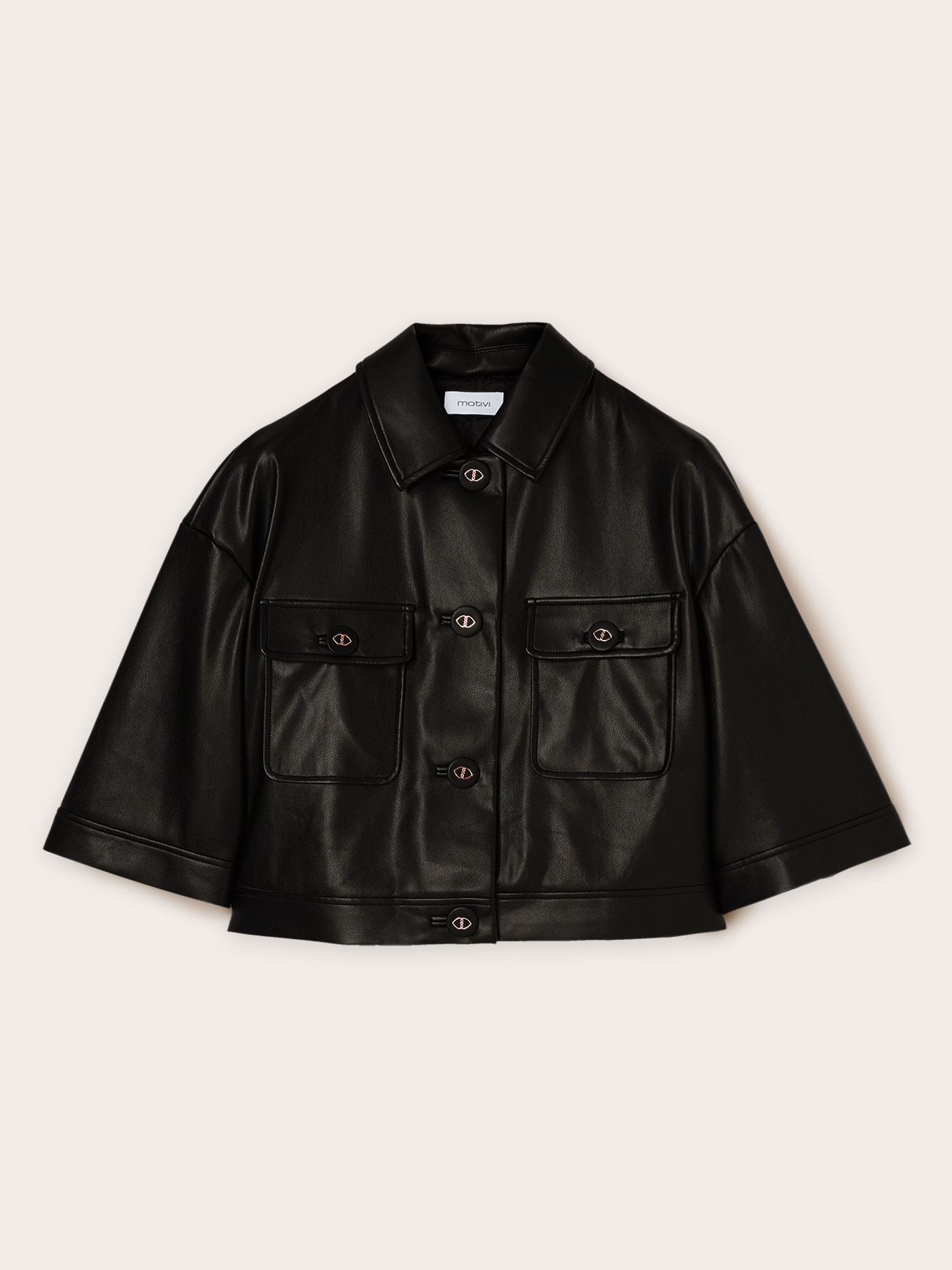 Cropped jacket with short sleeves image number 4