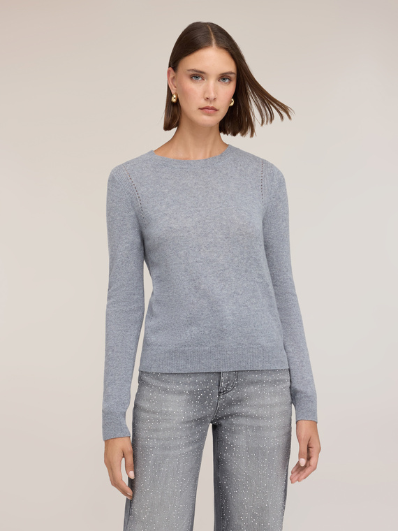 Heavy cashmere crew neck sweater