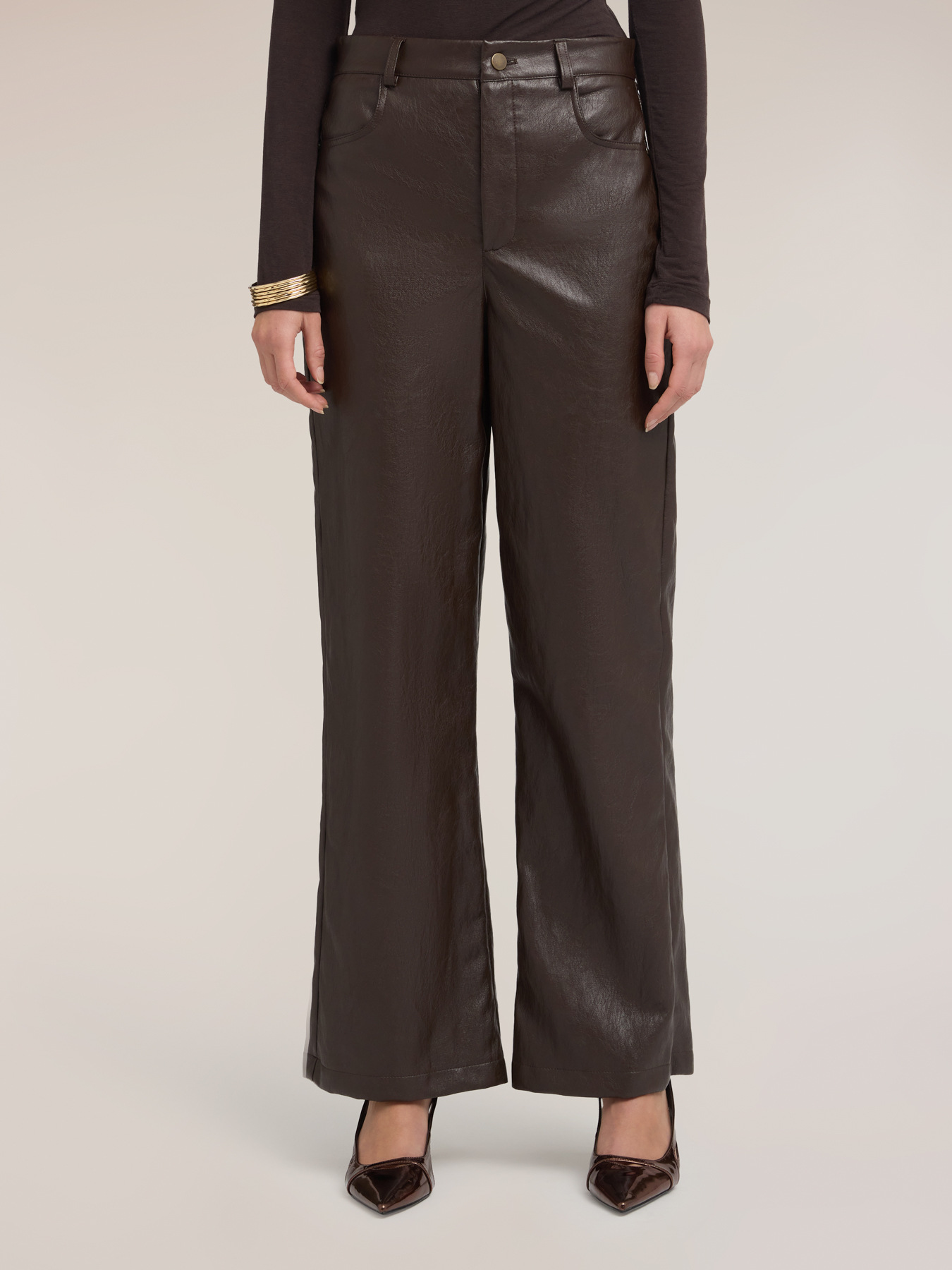 Pantalones palazzo brillantes image number 2