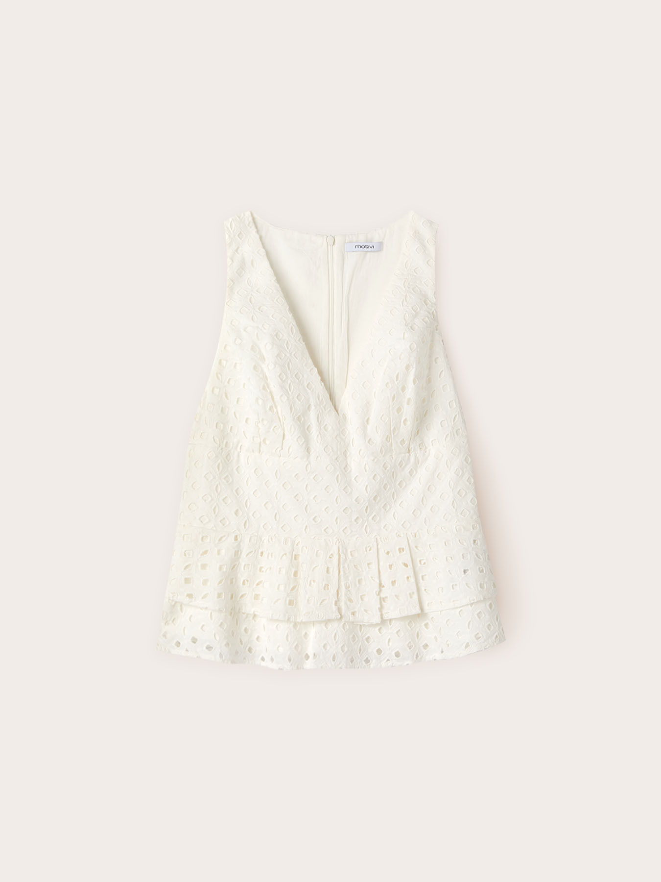 Top din țesătură sangallo cu volane image number 4