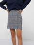 Chequered pattern yarn-dyed mini skirt image number 2