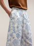 Pantaloni trei sferturi din bumbac cu broderie florală image number 2