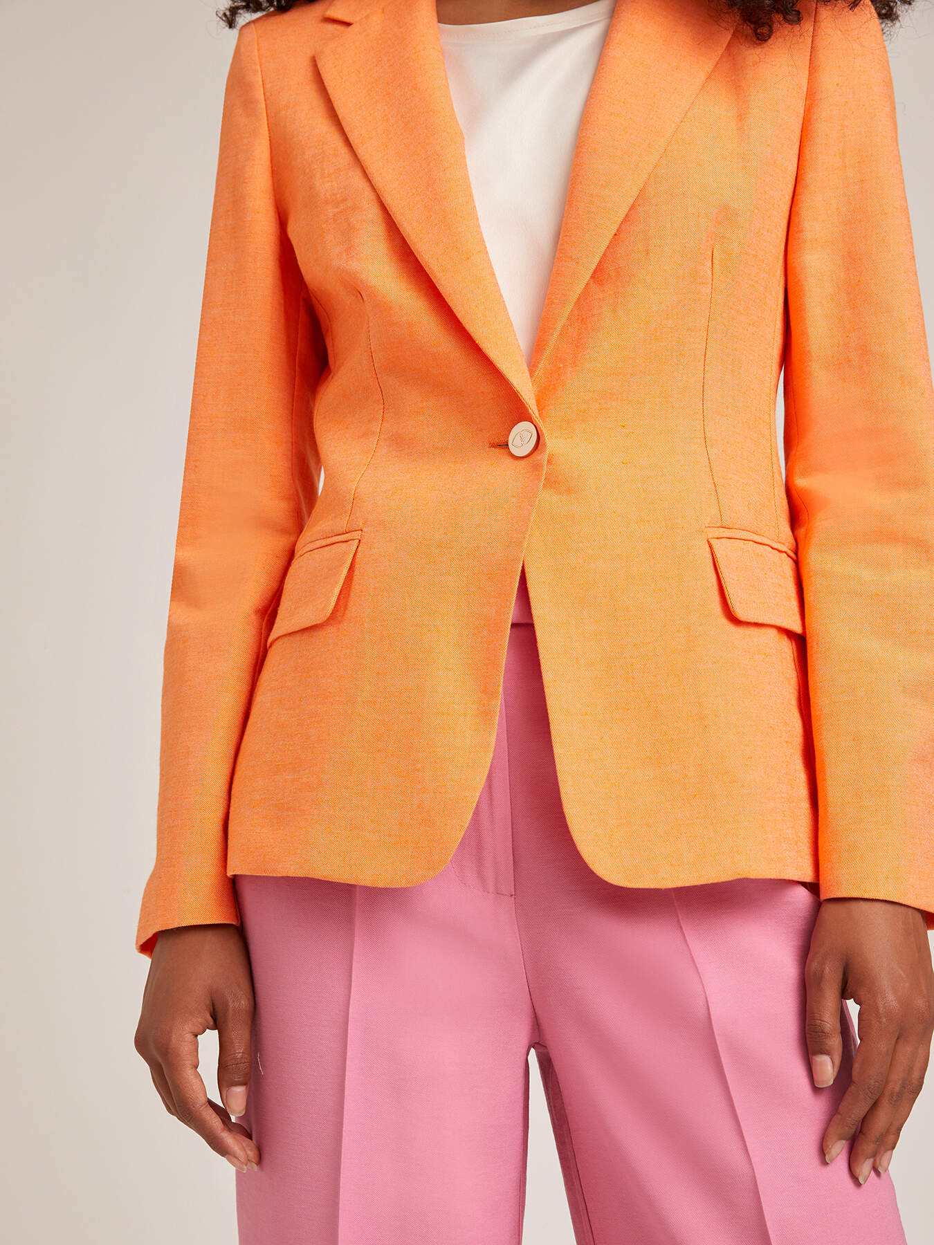 Linen blend unlined blazer image number 2