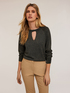 Pullover mit Cut-out aus Lurexmischung image number 2