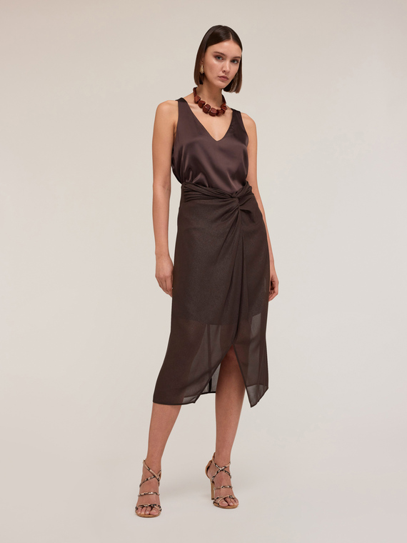 Motivi Top a canotta in raso Donna, Marrone, Taglia 42