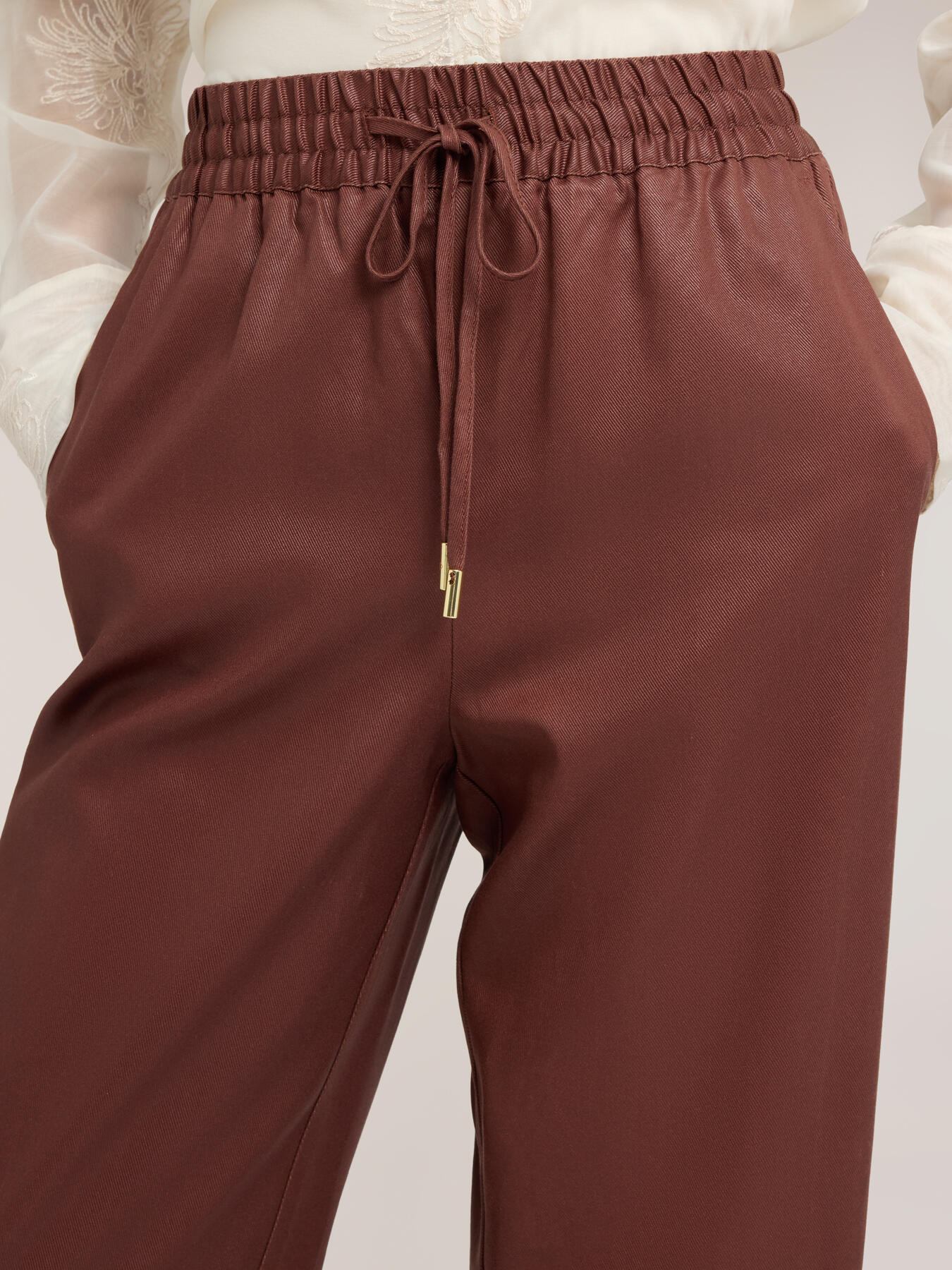 Laminated lyocell joggers image number 3