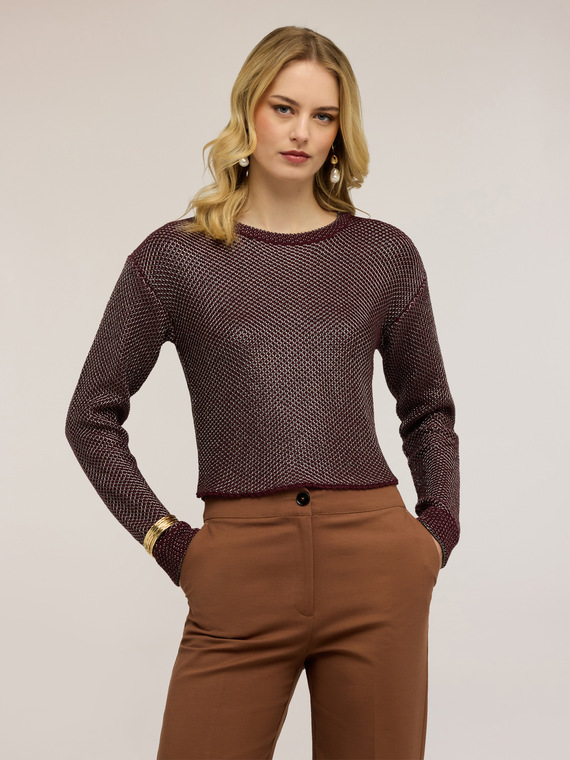 Lurex mesh knit top