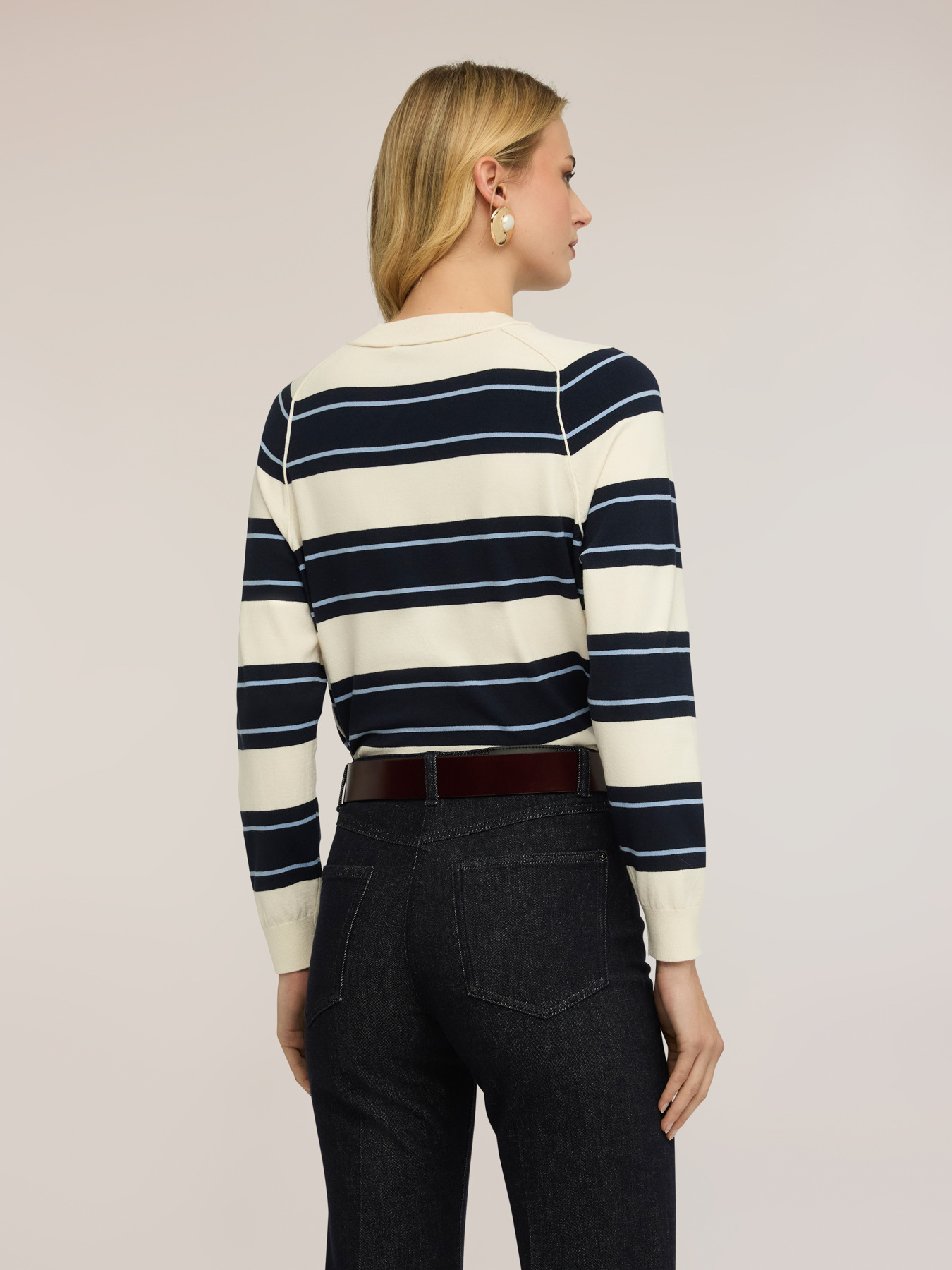 Striped viscose blend sweater image number 2