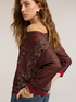 Flamed viscose sweater with draped neckline image number 0