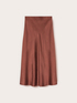 Jupe midi ligne A en satin image number 3
