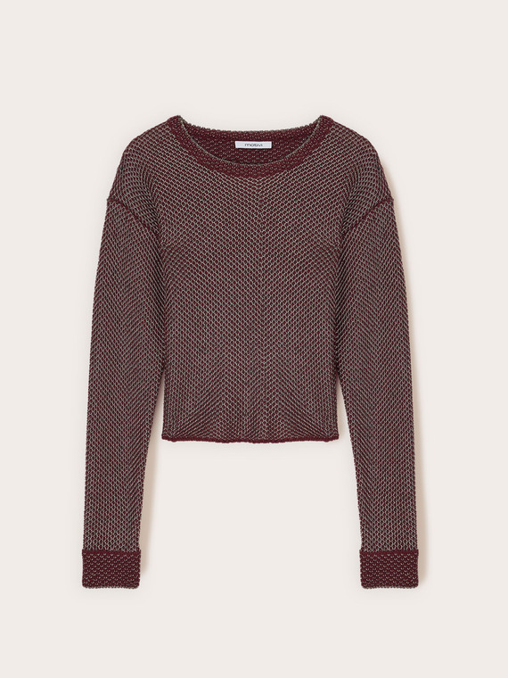 Pull avec maille filet lurex