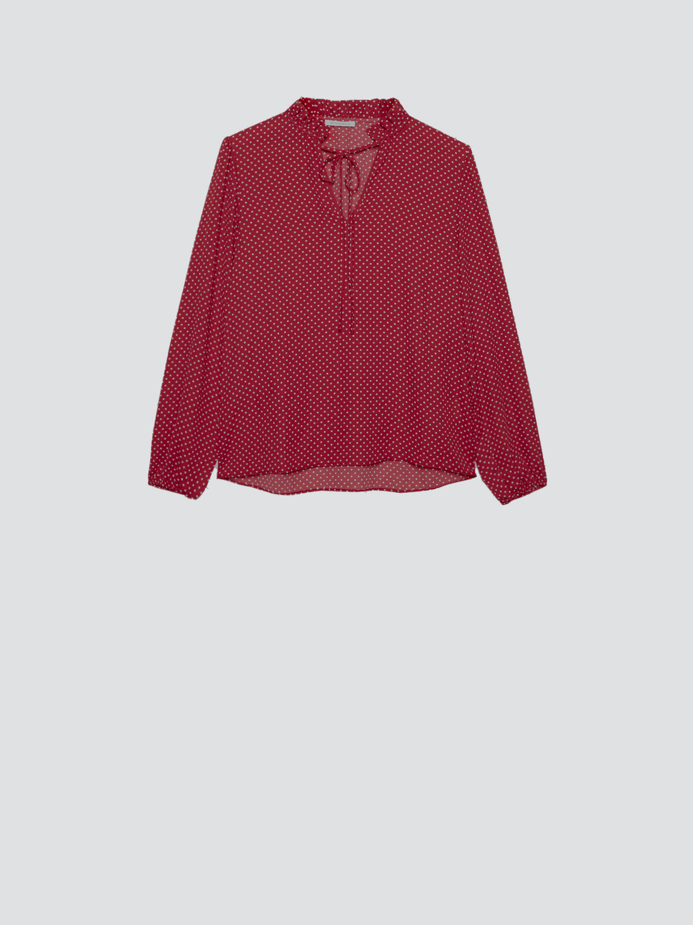 Blusa fluida a pois con rouches image number 3