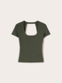 Ribbed jersey T-shirt with cut-out image number 4